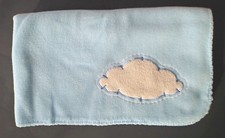 Blankets and Beyond Blue Baby Blanket White Cloud Fleece Lovey