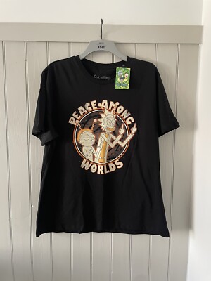 Rick and Morty T-Shirt Peace Among Worlds schwarz Gr. XL Herren Official Adult Swim