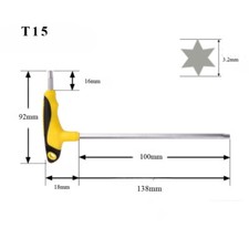 T15 T-Handle Torx Security Torque Star Key CR...