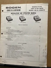 Bogen Owner Operation Manual IE 7A 13A Intercom System RIE-1A ~Schematic Service
