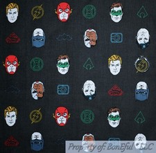 BonEful FABRIC FQ Cotton Quilt Marvel Comics Sign Super Hero Batman Superman USA