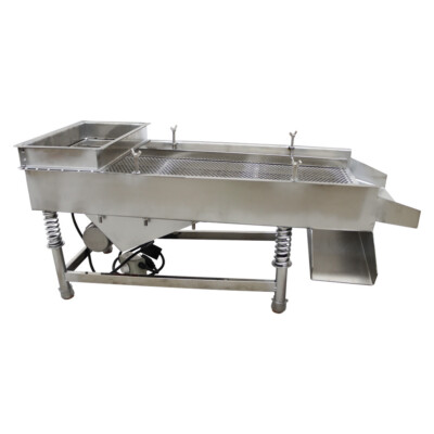 110V Full Stainless Steel 8mm Round Hole Linear Vibrating Screen Single Layer