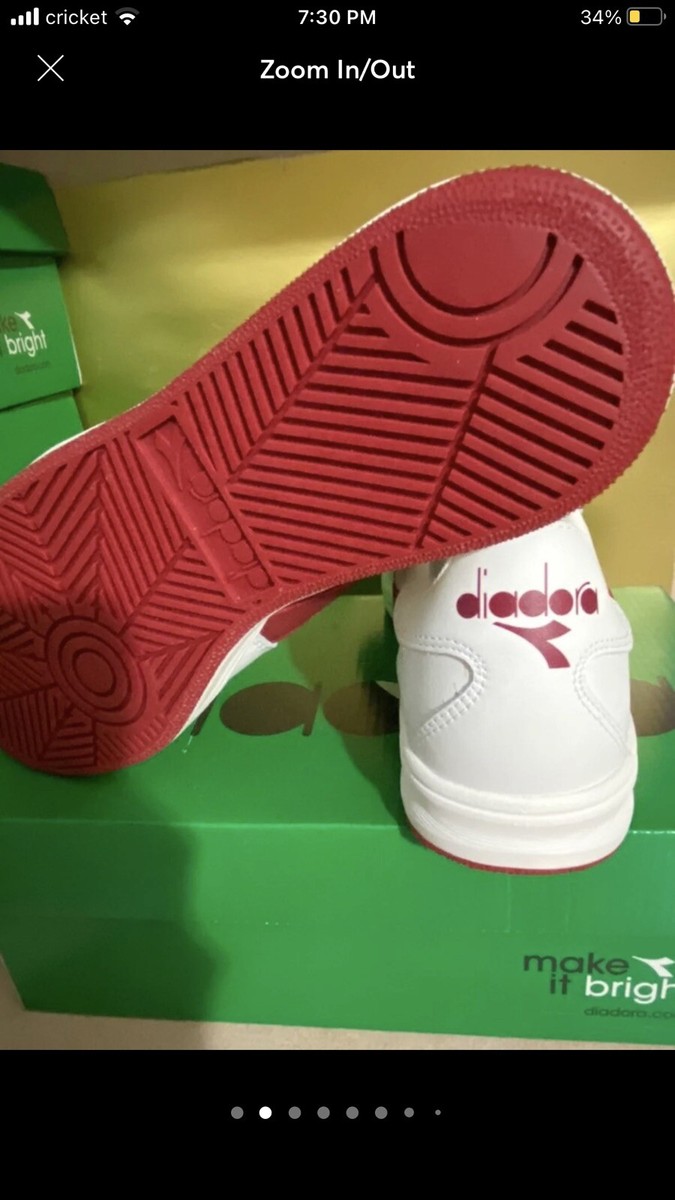 Diadora White Red pepper Sneakers Size 9 | eBay display picture 1