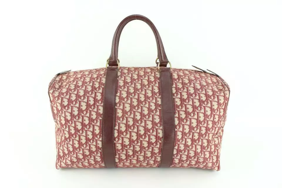 Sac de sport Dior Bourgogne rouge foncé monogramme trotteur Boston 64d55s