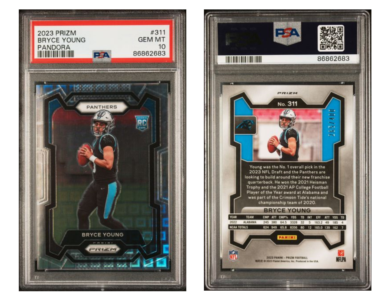 2023 Panini Prizm - Rookies Pandora Prizm #311 Bryce Young /400 (RC) PSA 10