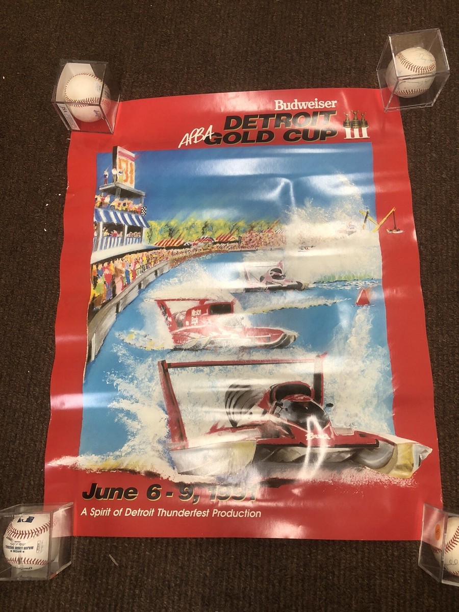 NOS 1991 Hydroplane Poster APBA BUDWEISER DETROIT GOLD CUP | eBay