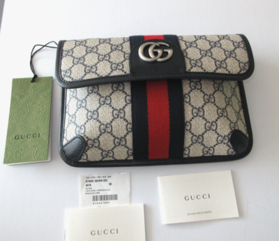 GUCCI Ophidia belt bag, waist body coated canvas, leather, men\'s, women\'s, GUCCI GG Supreme Ophidia Belt Bag Waist Body Coated Canvas  main image 3