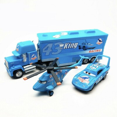 #ad 3PCS Disney Pixar Cars NO.43 Dinoco King Mack Truck Car Helicopter 1:55 Toy $32.95