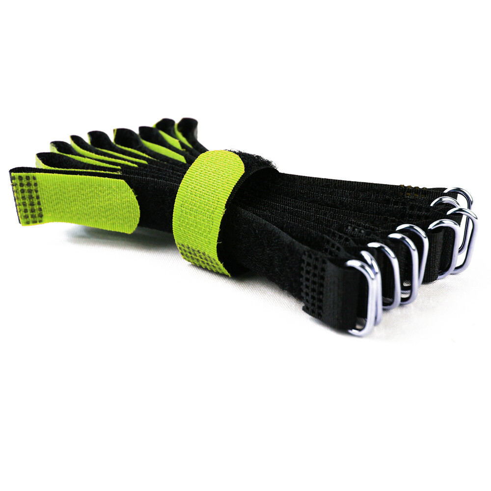 10x Klettkabelbinder Mit Metallöse - 40mm Breite, 60cm Länge, Blau Wählbare Seite