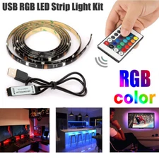 5V USB LED Strip Lights TV Back Light 5050 RGB Color Changing with 24Key Remote
