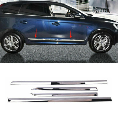  Chrome ABS Body Side Door Molding Cover Trim 4Pcs For Volvo XC60 2014 2015 2016