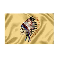 Grateful Dead Flag - Indian Chief Skull - Jerry Garcia GRATEFUL DEAD 3'X5' FLAG 
