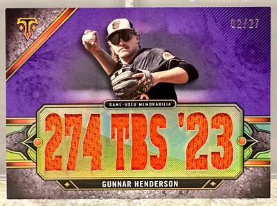 JERSEY NUMBER MATCH! 2024 Topps Triple Threads Gunnar Henderson 2/27! ORIOLES!
