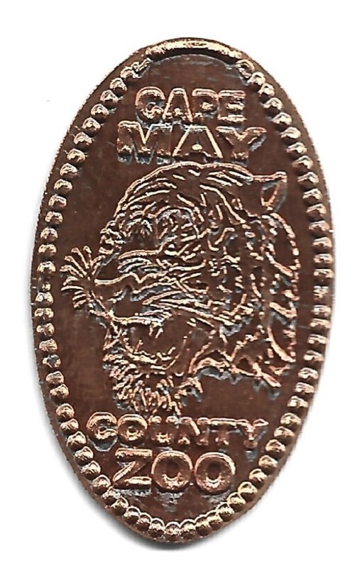 Elongated penny (cent) CAPE MAY COUNTY ZOO & PARK Cape May NJ m#1 RETIRED zinc