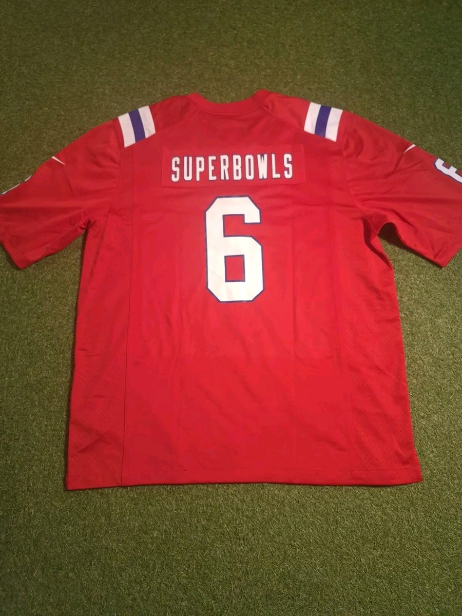 Nike New England Patriots 6 Superbowl Champion Jersey Men's XL New