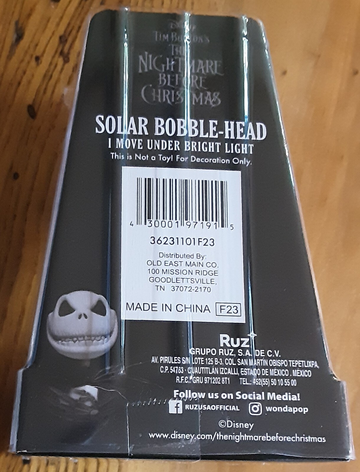 Jack Skellington Solar BobbleHead, The Nightmare Before Christmas 4.5