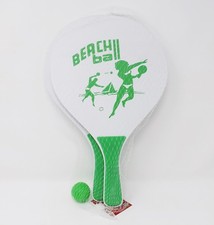 Beach Ball Wooden Beach Paddle Set - New - Green