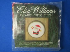 Elsa Williams Creative Cross Stitch Kit # 02004 Framed Santa NIB 4" x 4" Frame
