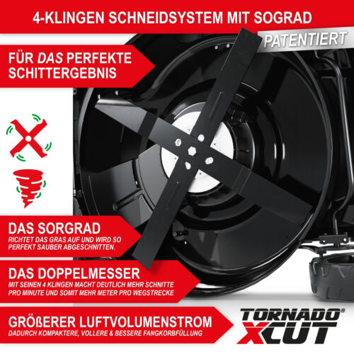 ONBEST Rasenmäher Benzin mit Antrieb 51cm Schnittbreite 6,5 PS Doppelmesser XCut - Bild 2 von 12