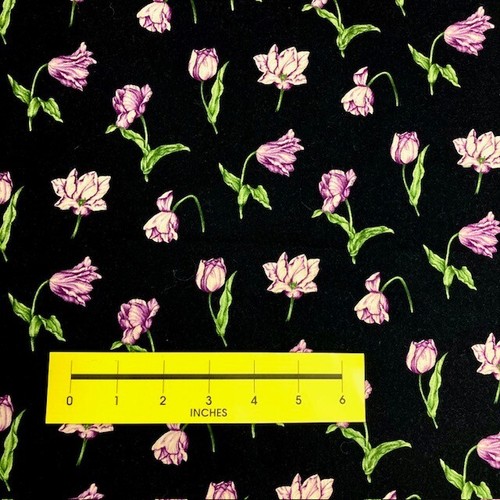 All over purple tulips with stems JoAnn Cotton fabric 1.5 yds to craft or sew - Picture 6 of 7