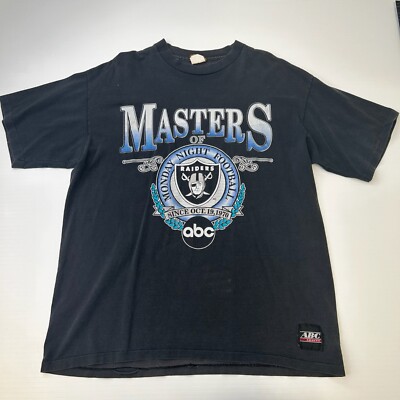 Vintage Oakland Raiders Shirt Men Extra Large Masters ABC Monday Night Party Go