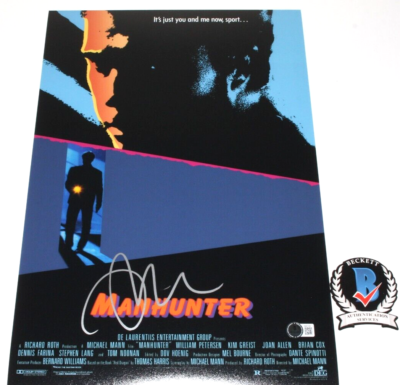 MICHAEL MANN SIGNED 'MANHUNTER' 12x18 MOVIE POSTER BECKETT COA
