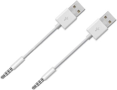 2PACK USB Charger Data Sync Cable lead for 3rd 4th 5th 6th 7th Gen iPod shuffle
