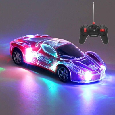 Kids RC 1:24 Scale ABS Plastic 3D Light Racing High Speed Car for Stunt Toy Gift