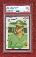 1988 FLEER GLOSSY #281 RICK HONEYCUTT PSA 9 MINT POP 1 NONE HIGHER ATHLETICS