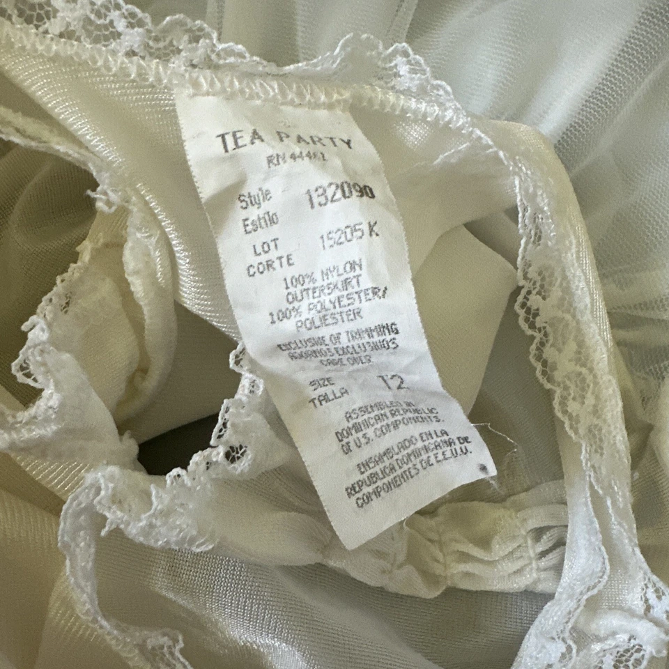 Vtg Baby Tea Party Ruffle Tulle Circle Tiered Full Dress Petticoat Slip 12 Mos - Image 4 of 4