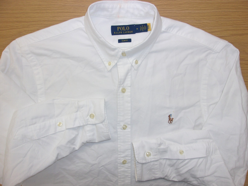Polo Ralph Lauren Oxford Tuch Baumwolle Button Down Hemd weiß Slim Fit M ~NEU~
