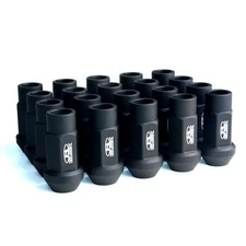 BLOX Racing Street Series Forged Lug Nuts - Flat Black 12 x 1.5mm - Set of 20
