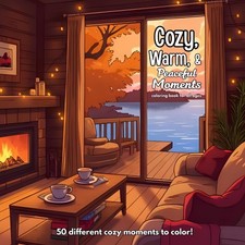 Cozy, Warm, and Peaceful Moments: Coloring Book for all Ages and Relaxation: Fif
