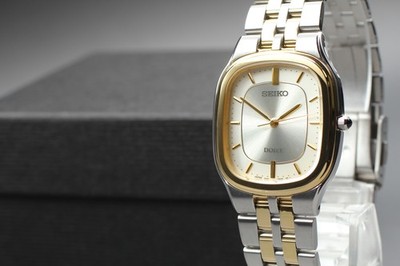 SEIKO セイコー DOLCE ドルチェ 8J41-0AA0 クォーツ 腕時計 Vintage 2000 Seiko Dolce 8J41-0AA0 Two-Tone HAQ Quartz Mens Watch