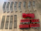 Vtg Red 1940s Marx Tin Wind Up New York Central Train Set Track Engine & 4 Cars
