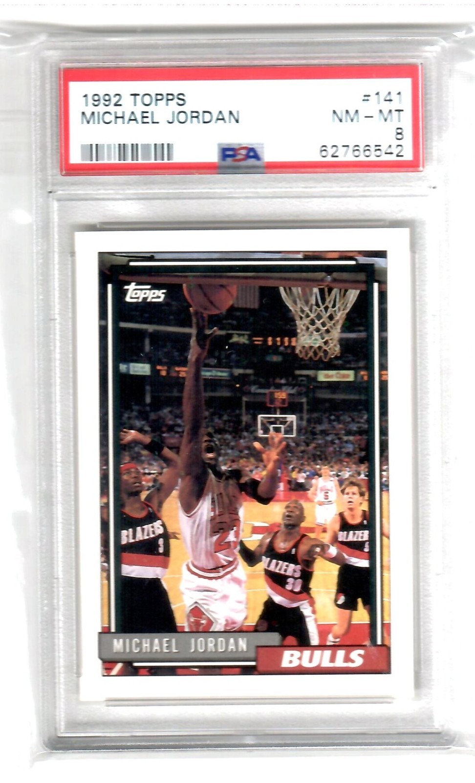Michael Jordan 1992 Topps base card #141 PSA 8 NM-MT