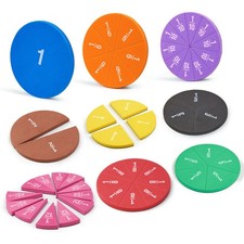 Magnetic Fraction Tiles Circles 51 pcs Fraction Bars Set, Rainbow Math Manipu...