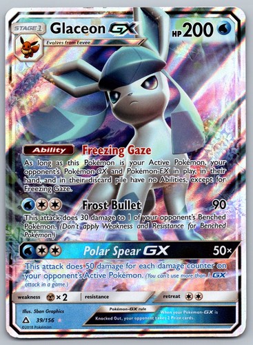 Glaceon GX Holo Ultra Rare SM - Ultra Prism 39/156 MP