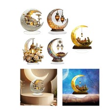 Ramadan Mond Deko 2D Eid Mubarak Ornament für Cafe Schlafzimmer Islamisches Festival