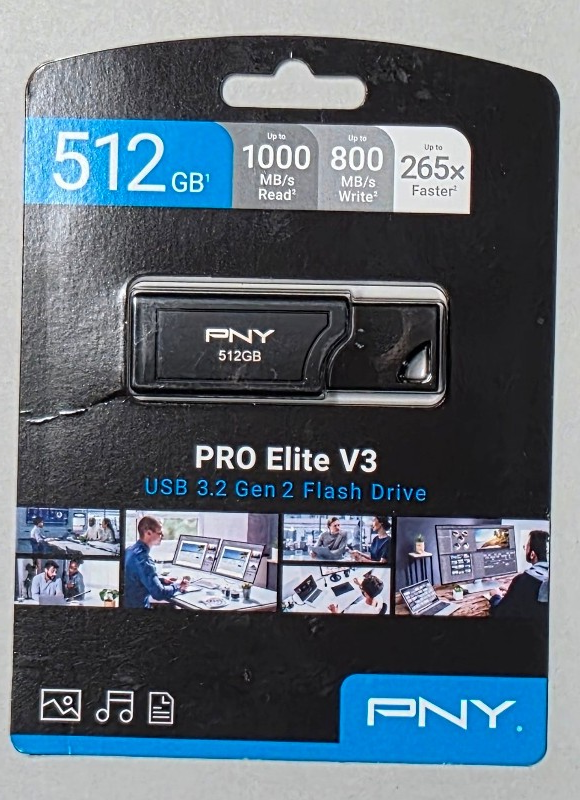 PNY PRO Elite V3 512GB USB Gen Flash Drive Black