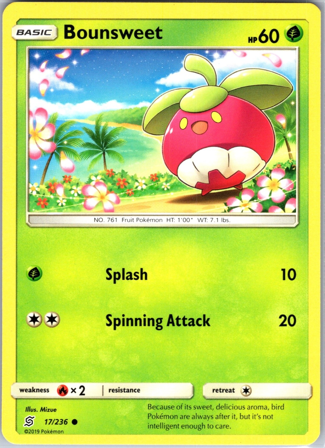 Bounsweet 17/236 Common Regular Card SM - Unified Minds Pokemon TCG LP