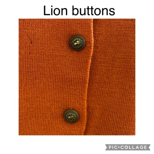 Vintage Sue Sue C Size M Rust Orange 100% Pure Wool Collared Boxy Cardigan - Bild 4 von 10