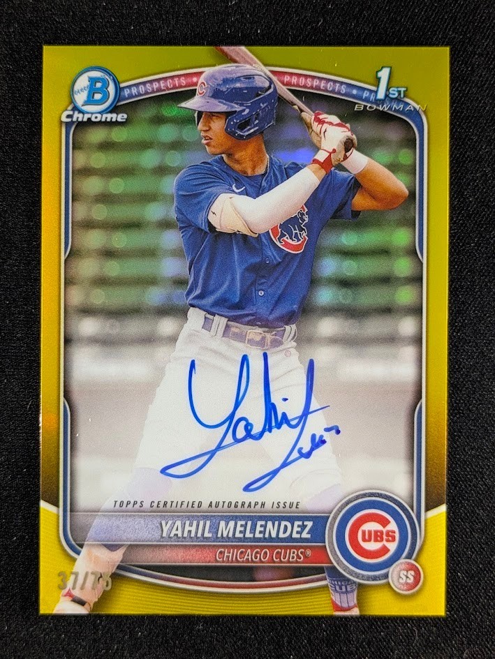 2025 Bowman Chrome YAHIL MELENDEZ 37/75 1st Bowman Auto Yellow Ref. #CPA-YM