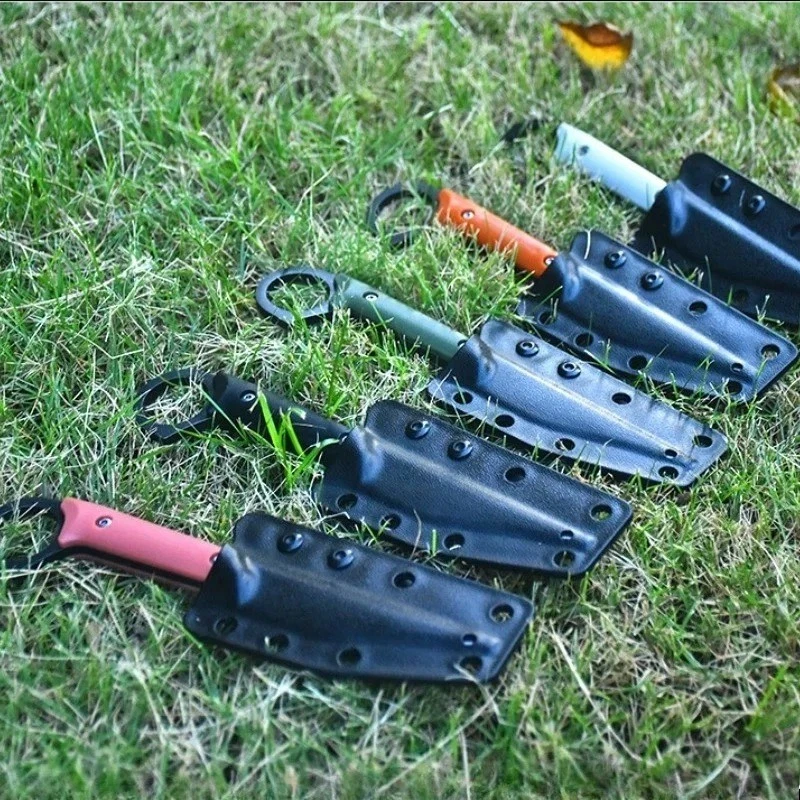 Cuchillo de hoja fija para cuello defensa personal supervivencia exterior funda táctica de emergencia Foto 2 de 4