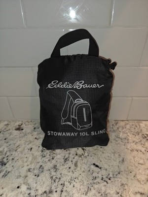 Eddie Bauer Stowaway 10 L Slingback Backpack Black Packable Hiking Travel