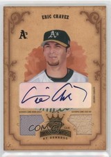 2004 Donruss Diamond Kings Gold Materials Signatures /2 Eric Chavez #60 Auto tg5