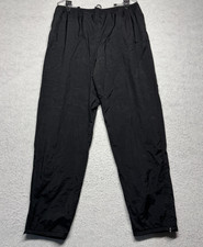 Vintage Nike Windbreaker Track Pants Black Lined Ankle Zip Y2K Baggy Men's XL