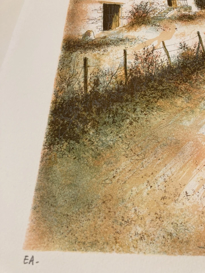 PIERRE MAS- Lithographie (E.A) Signée au crayon - Paysage rural bucolique - Photo 2/4