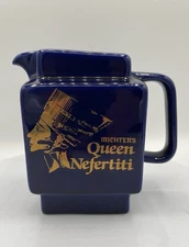Vintage Michter's Queen Nefertiti Whisky Pitcher Jug Gold & Cobalt Blue
