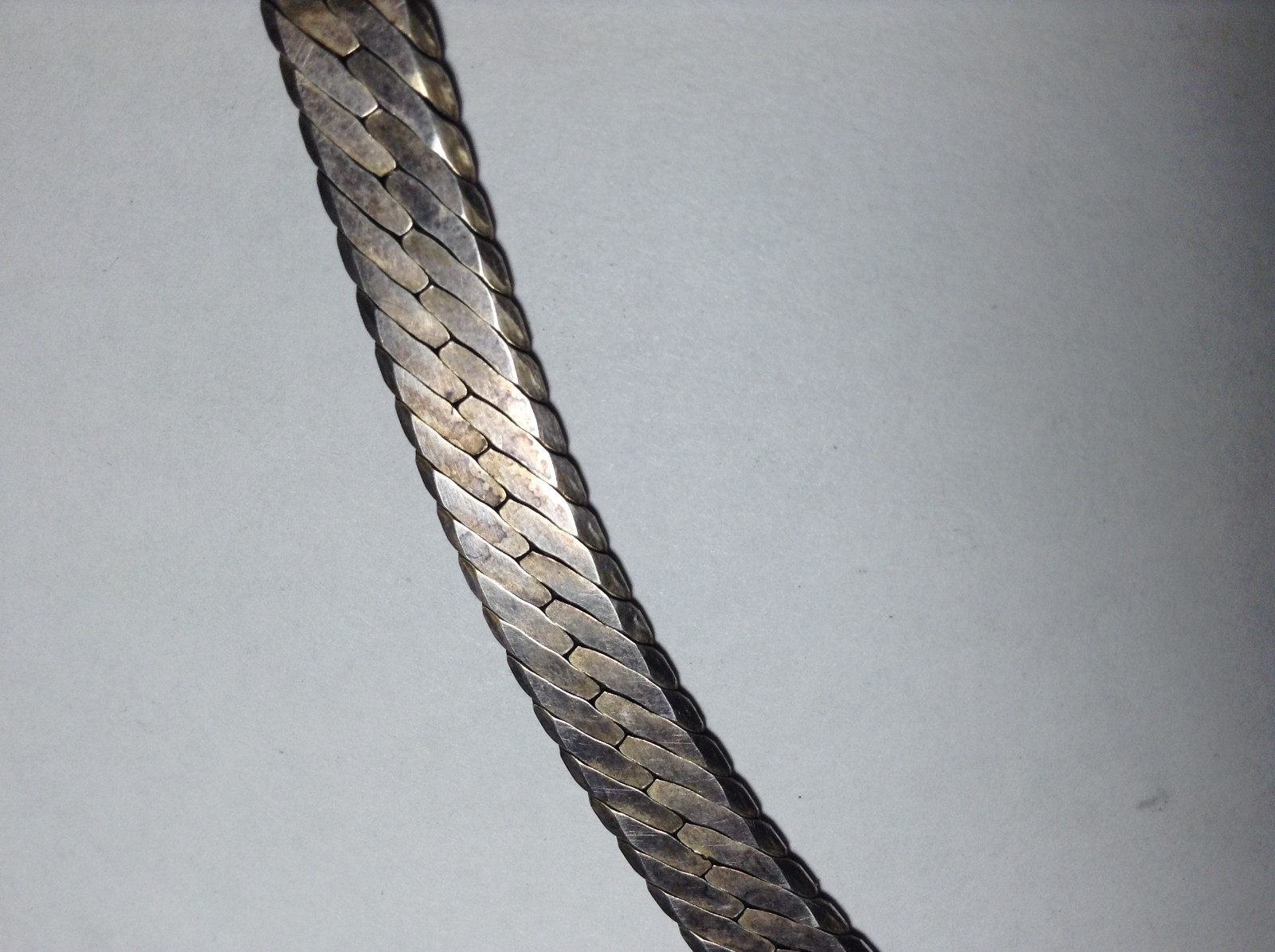SOLID STERLING SILVER HERRINGBONE CHAIN NECKLACE … - image 3